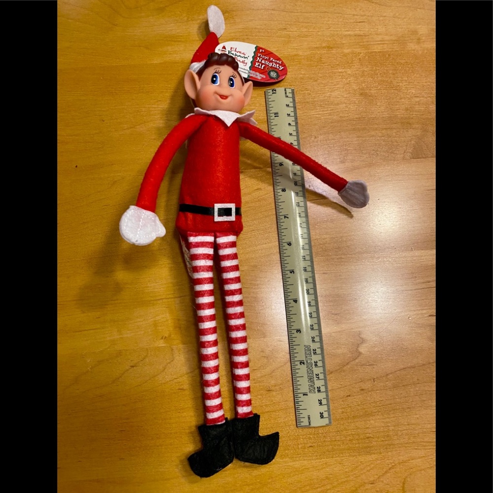 Naughty Elf - vinyl face, felt figurine